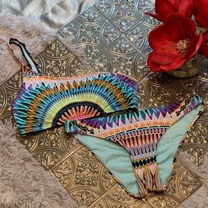 🌹Bar III • NWT • Light Blue Geometric Style Summer Hot Bikini Set